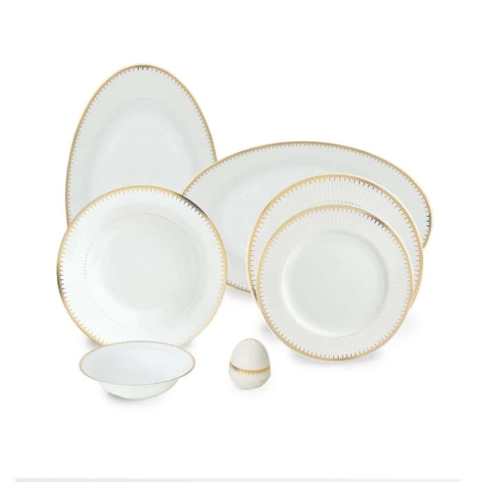 سرویس غذاخوری 28 پارچه چینی زرین ایران مدل ایتالیا اف سپیدار