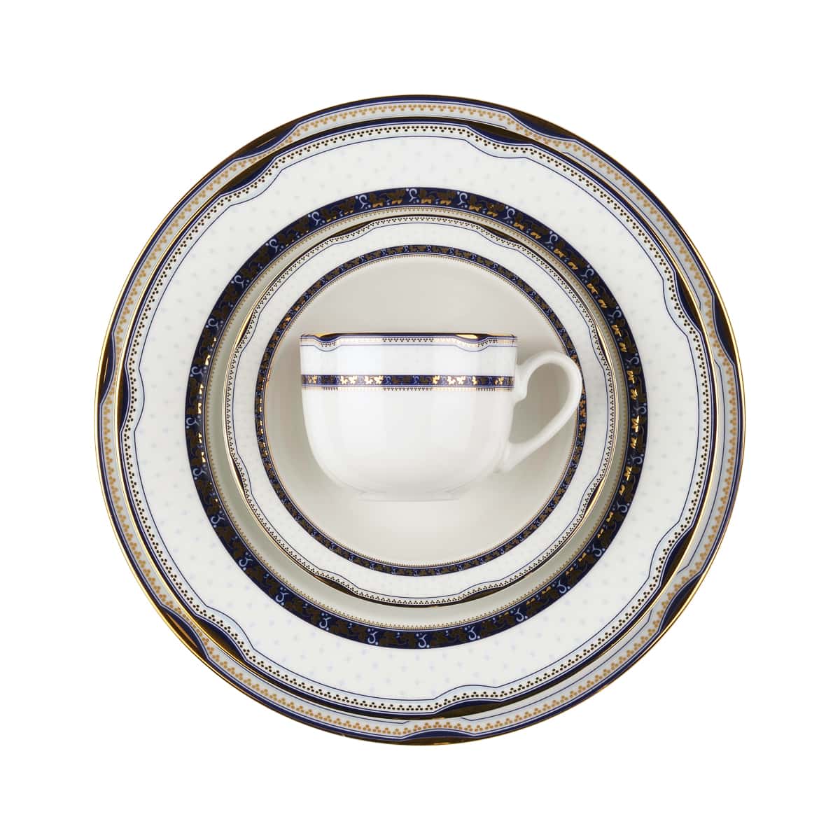 سرویس 102 پارچه ایتالیا اف چینی زرین گل آرایی پرشیا سرمه ای درجه عالی