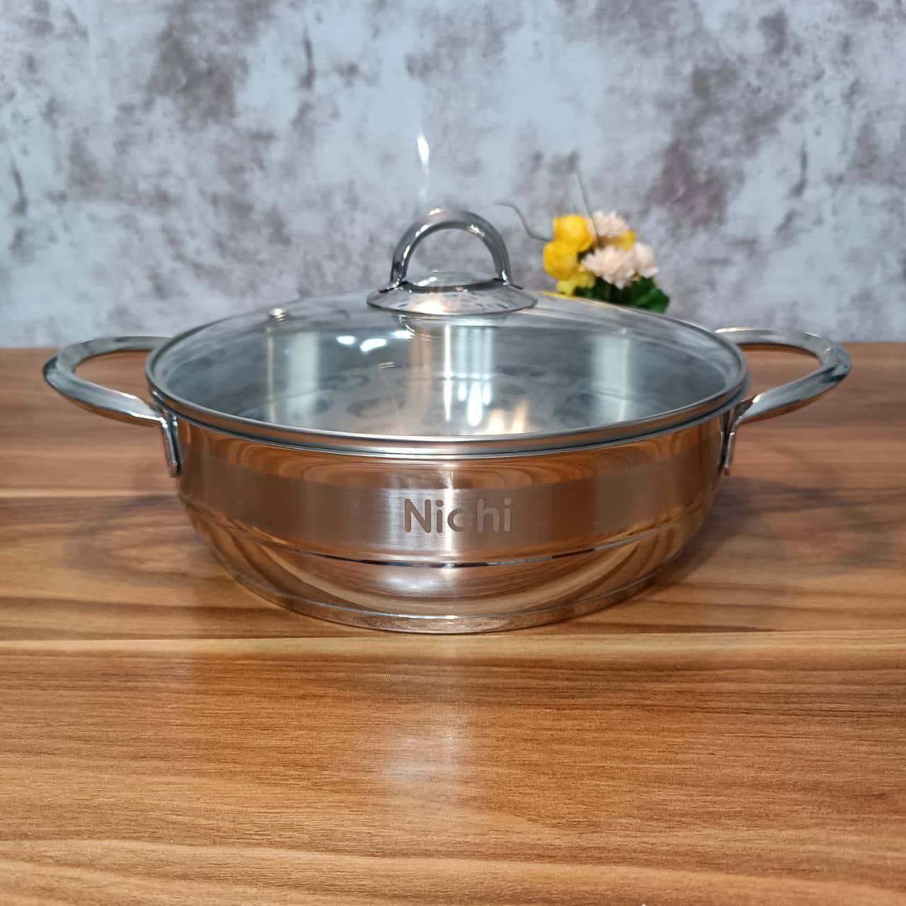 تابه دو دسته استیل سايز 28 نیچی