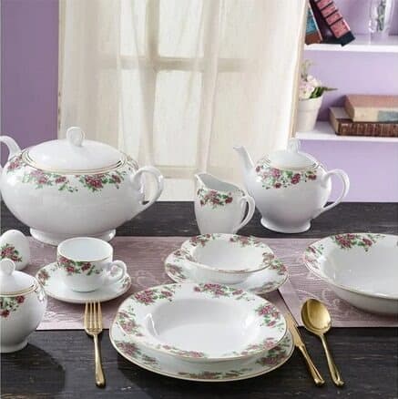 سرویس غذاخوری 28 پارچه چینی زرین ایران مدل ایتالیا اف بیدگل thumbnail 3