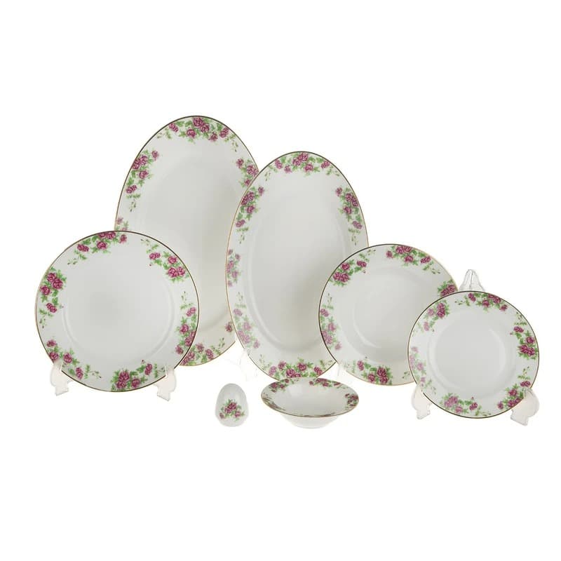 سرویس غذاخوری 28 پارچه چینی زرین ایران مدل ایتالیا اف بیدگل