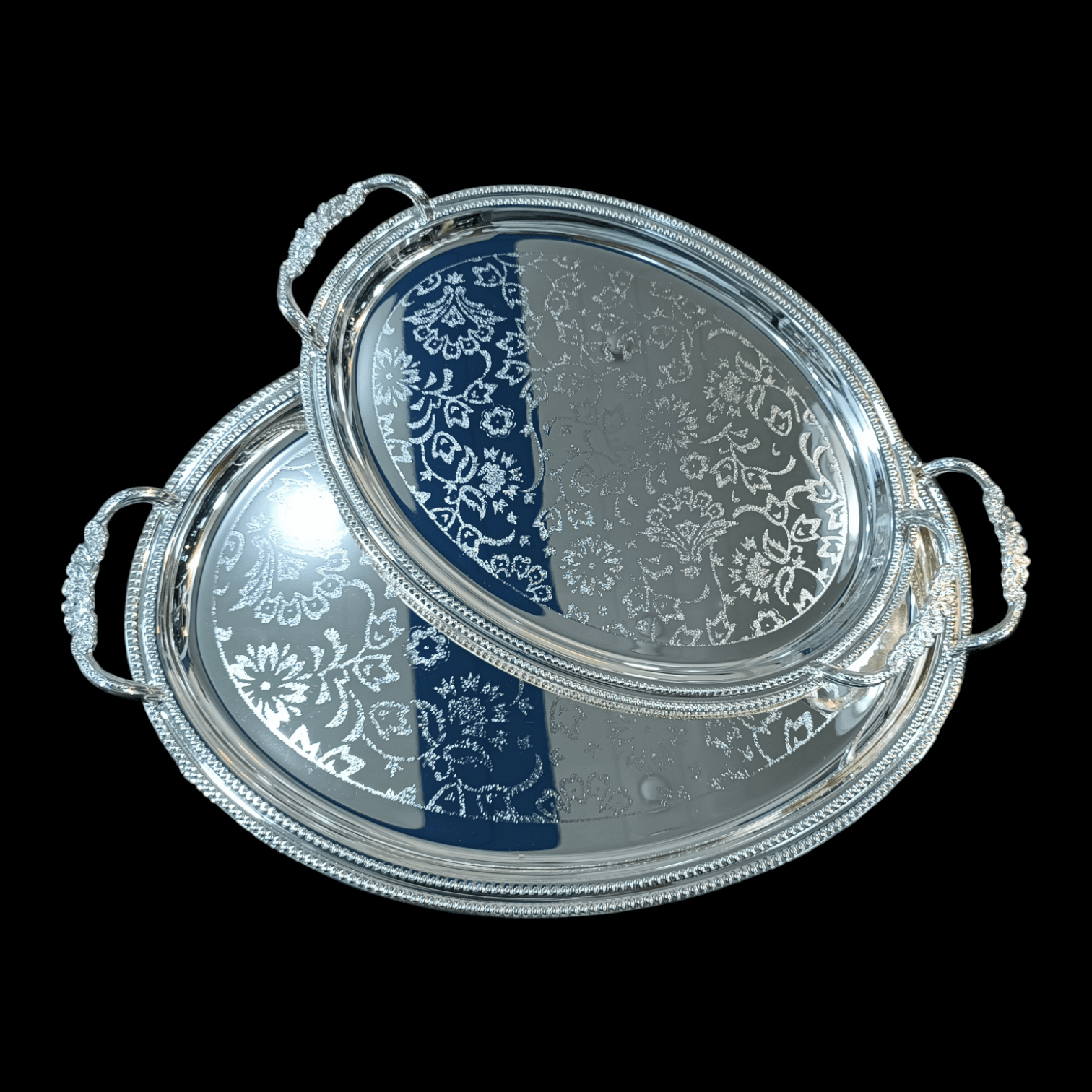 سینی جفتی بیضی یونی هوم طرح گل thumbnail 1