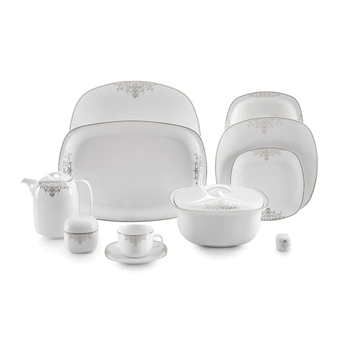 سرویس 98 پارچه 12 نفره چینی زرین ایران طرح مونت کارلو پلاتینی thumbnail 8