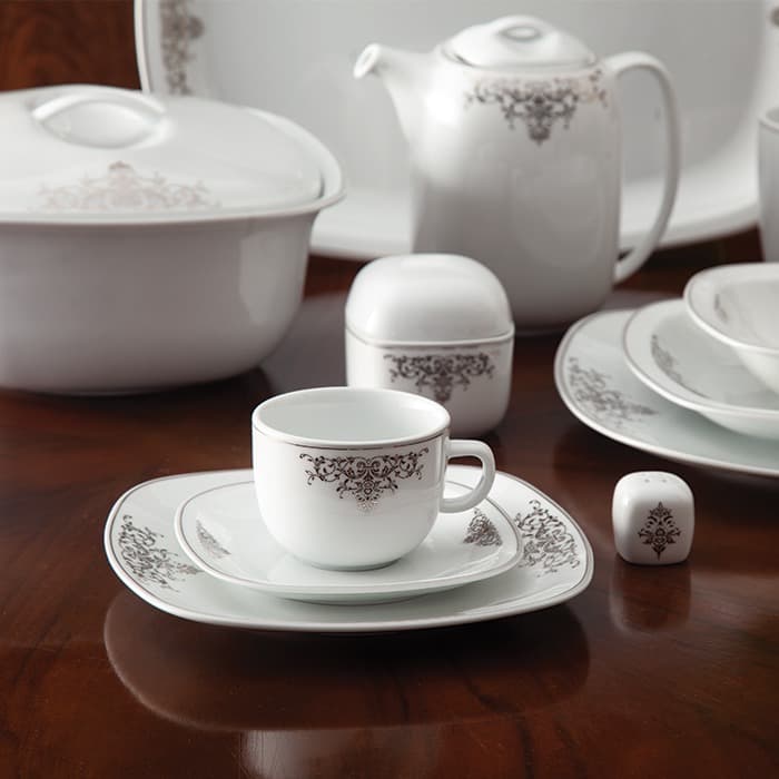 سرویس 98 پارچه 12 نفره چینی زرین ایران طرح مونت کارلو پلاتینی thumbnail 5