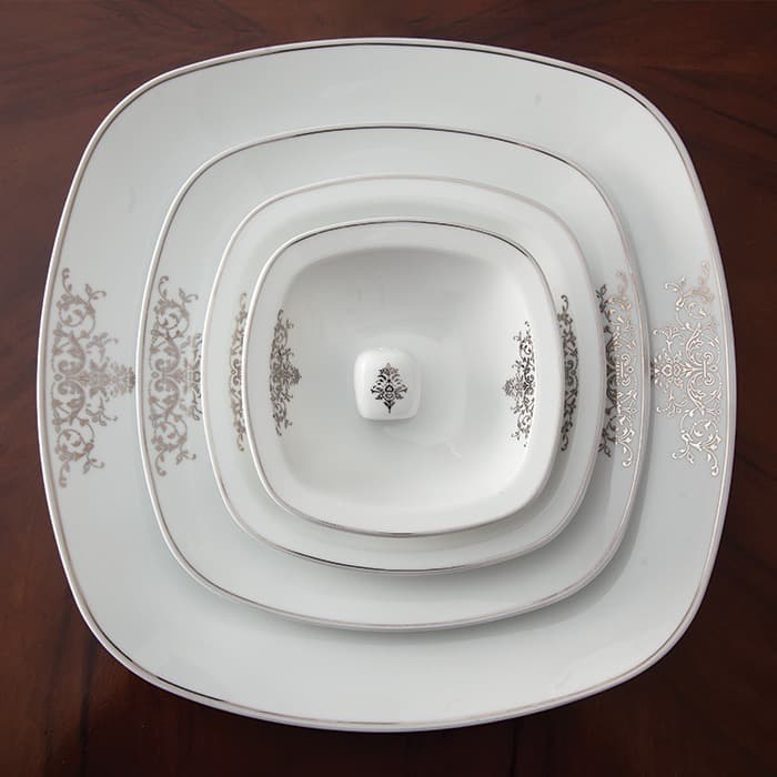 سرویس 98 پارچه 12 نفره چینی زرین ایران طرح مونت کارلو پلاتینی thumbnail 3