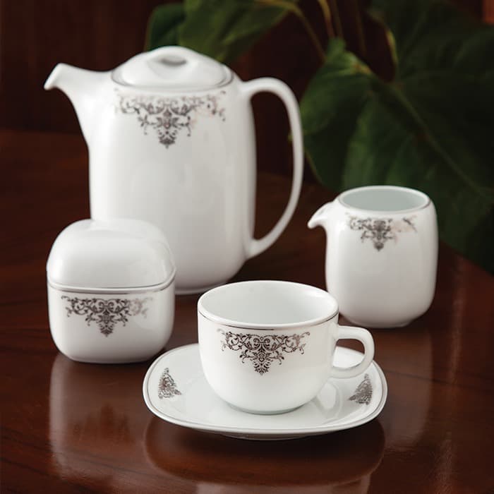 سرویس 98 پارچه 12 نفره چینی زرین ایران طرح مونت کارلو پلاتینی thumbnail 2