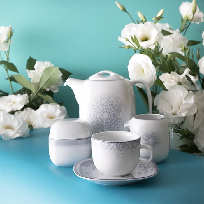 سرویس 73 پارچه چینی زرین کواترو طرح ادلین طوسی thumbnail 3