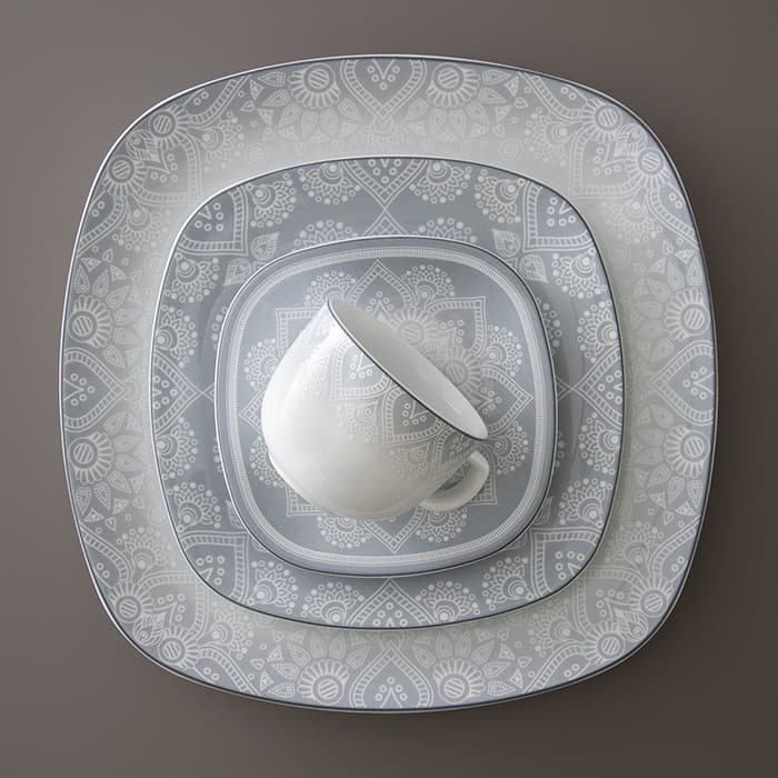 سرویس 73 پارچه چینی زرین کواترو طرح ادلین طوسی thumbnail 2