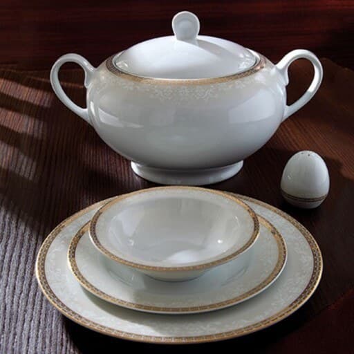 سرویس غذاخوری 102 پارچه چینی زرین ایران طرح ریوا طلایی thumbnail 1