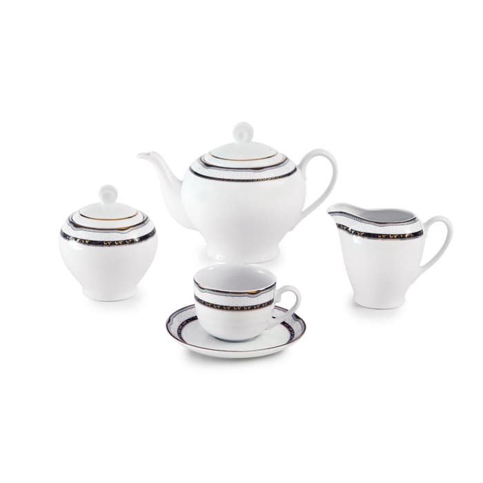 سرویس 102 پارچه ایتالیا اف چینی زرین گل آرایی پرشیا سرمه ای درجه عالی thumbnail 3