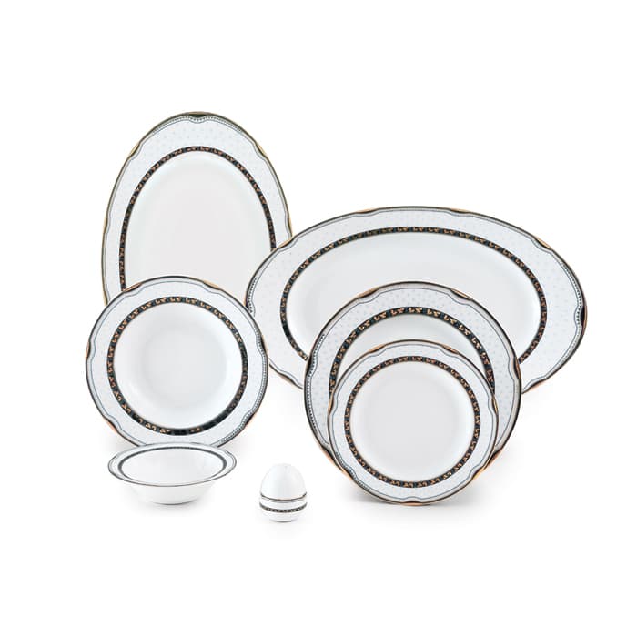 سرویس 102 پارچه ایتالیا اف چینی زرین گل آرایی پرشیا سرمه ای درجه عالی thumbnail 2