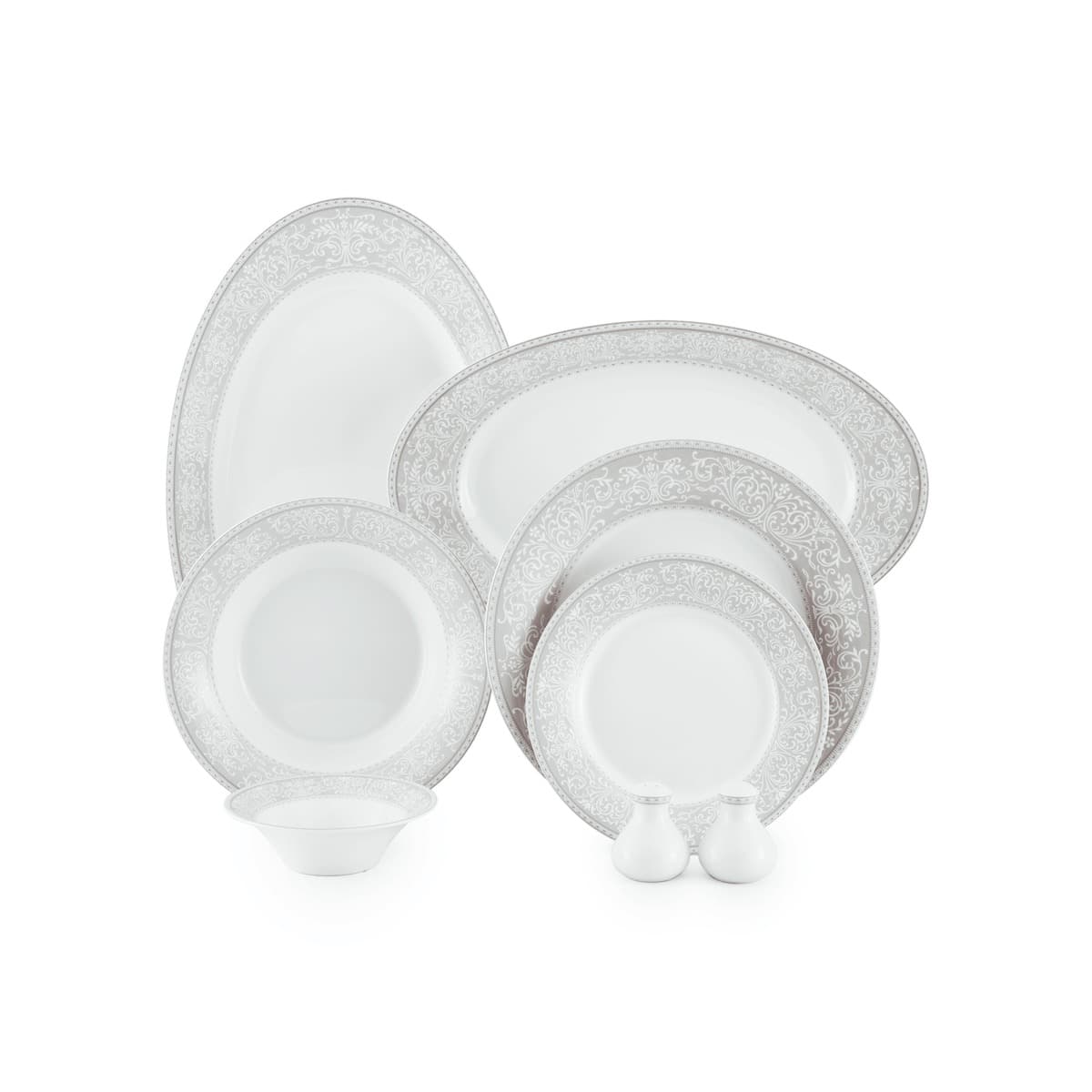 سرویس چینی 108 پارچه شهرزاد ورونا طوسی 12 نفره چینی زرین thumbnail 4