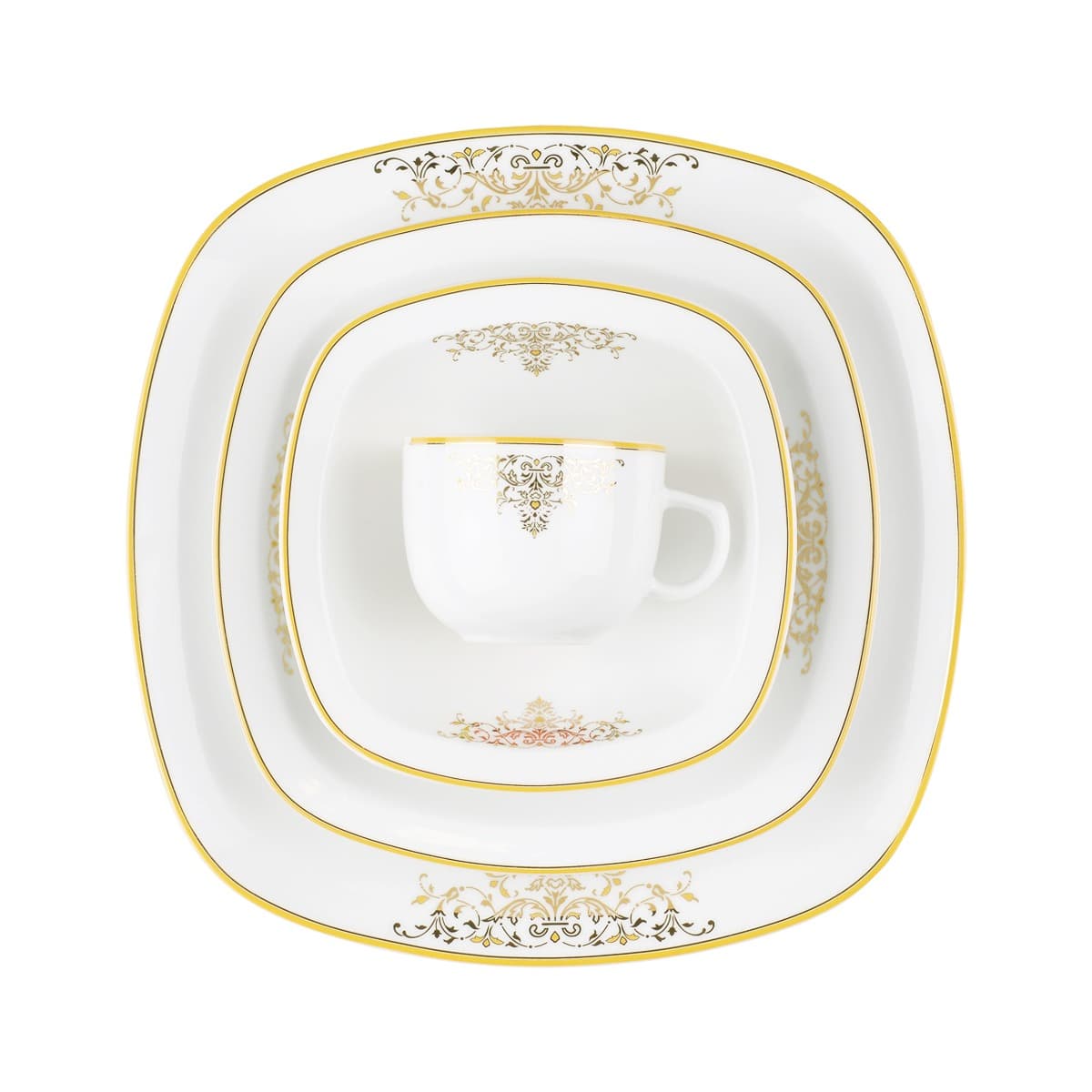 سرویس چینی 98 پارچه کواترو مونت کارلو طلایی 12 نفره چینی زرین