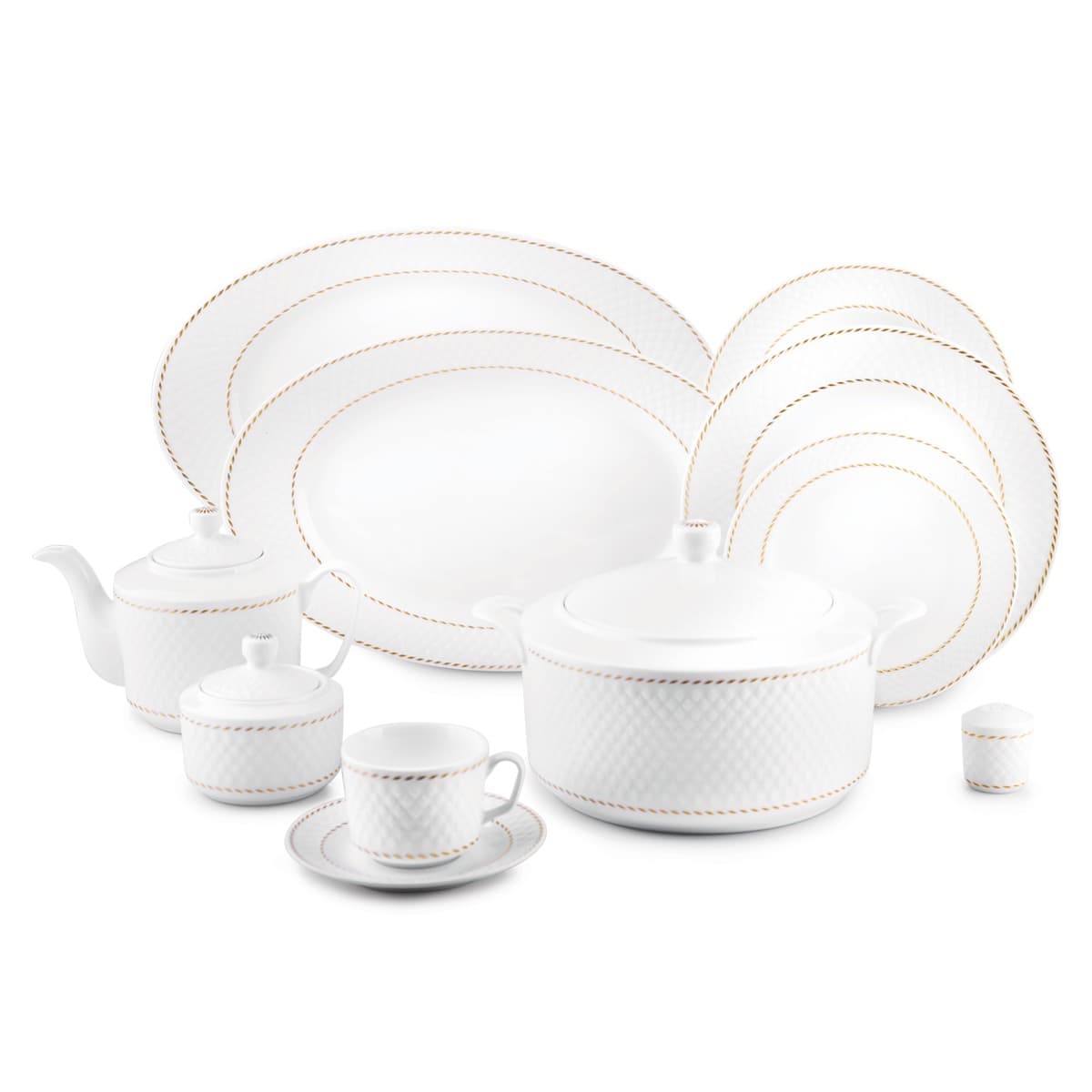 سرویس غذاخوری 12 نفره میلانو سفید رادیانس چینی زرین thumbnail 7