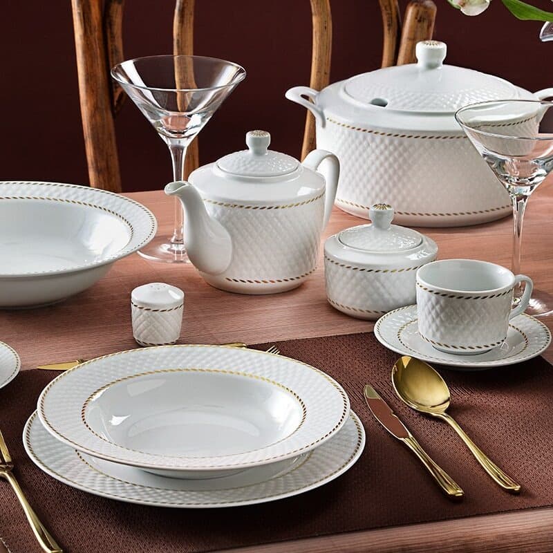 سرویس غذاخوری 12 نفره میلانو سفید رادیانس چینی زرین thumbnail 2