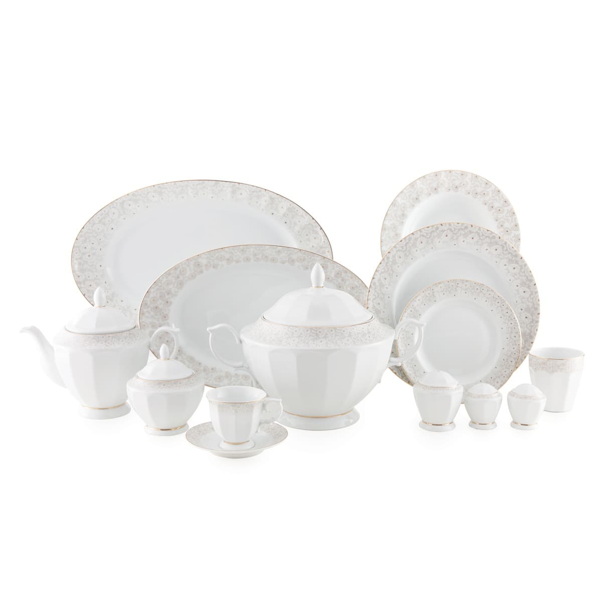 سرویس چینی 103 پارچه نئوکلاسیک کاررا گلد 12 نفره چینی زرین thumbnail 2